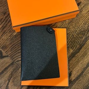 Brand new hermes passport holder black